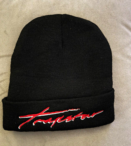Black acrylic knit trapstar - black,