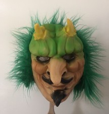 Vintage Green Devil Goblin Man Halloween Mask Cosplay 70s 80s - Made In Taiwan