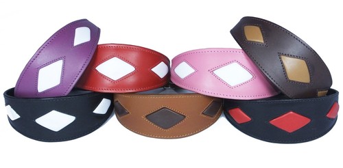 Leather dog collar - dog, whippet