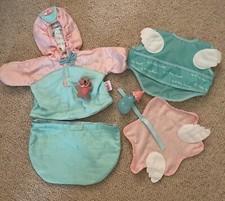 MY 1st BABY ANNABELL DOLLS 2 WAY SLEEPING BAG/COAT ANGEL SET, BOTTLE  13” ZAPF