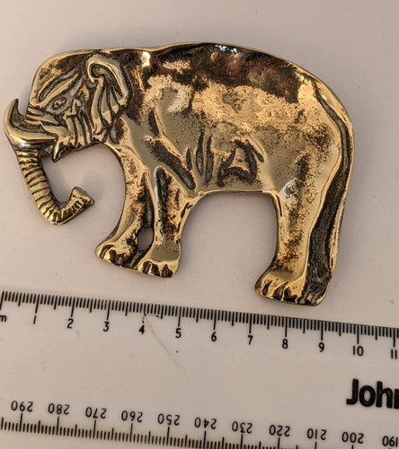 Vintage brass elephant shallow - brass,