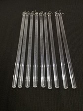 9 Clear Glass Chandelier Rods Droplets 23cm Christmas Tree Icicle Decorations