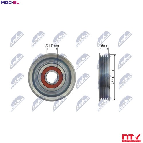 Deflectionguide pulley vribbed - deflectionguide,