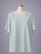 Womens Batwing Top Leaf Print