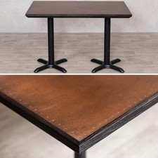RECTANGLE COPPER TOP CAFE TABLE BLACK EDGING RESTAURANT TABLE CHOICE OF BASES