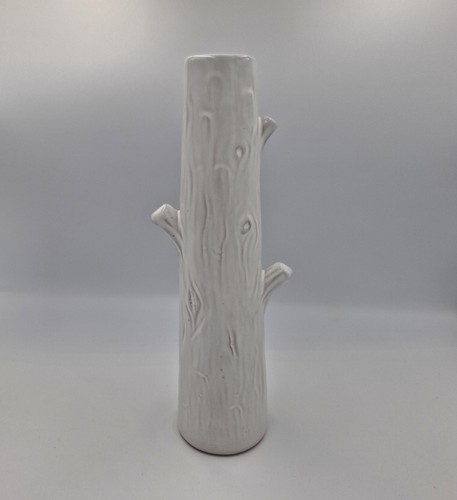 Ceramic white textured tree - white,