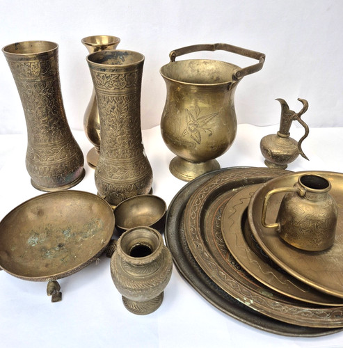 Vintage brass 5kg tableware - vintage,