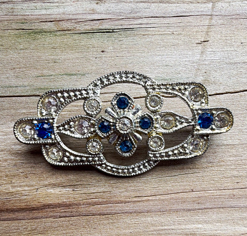 Silver tone art - deco, brooch