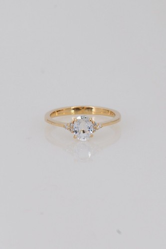 Natural white sapphire and - sapphire,