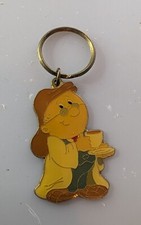 Vintage Tetley Tea Character Metal Keyring Souvenir 1980’s Used