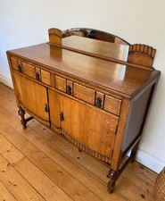 STUNNING VINTAGE ANTIQUE ART DECO SIDEBOARD OAK