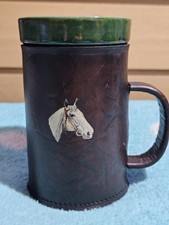 Large Leather Tankard Mug With