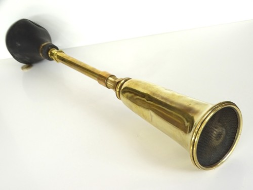 Vintage brass car horn rubber - vintage,