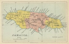 Map of Jamaica showing counties, parishes & railways by Edward Stanford 1919