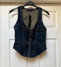 Lioness Denim Corset With Zip