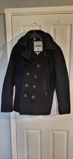 Mens Superdry Wool Blend Double Breasted Pea Coat Size Medium - CG W91