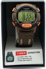 Timex Expedition CAT5 Chrono Alarm Timer 100m Water Resist, Leather/Fabric Strap