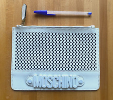 A Genuine MOCHINO Clutch Bag - LOGO - Alpine-White & Gold Fittings - BNWOT - NEW