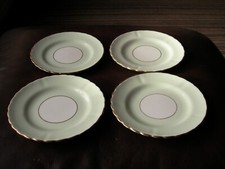TUSCAN ENGLISH FINE BONE CHINA MINT GREEN TEA/SIDE PLATES X 4