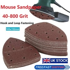 40-800#Mouse Sanding Sheet 152*105mm Hook & Loop Sander Pad 11-Holes Sandpaper