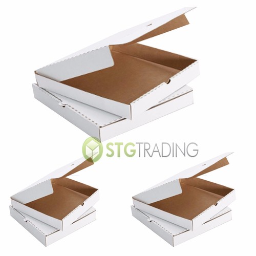 White pizza boxes - boxes, takeaway
