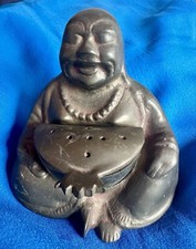 Antique BUDDHA incense/charcoal Burner Cast Metal / Bronze?  Asian Chinese?