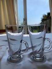 2x Clear Glass Coffee Latte