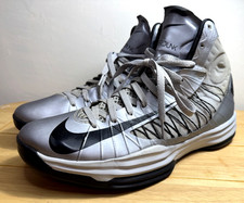 Nike Lunar Hyperdunk Mid Top Trainers UK 12 Silver Wolf 2012 Grey Style 524934
