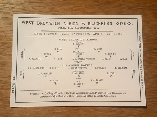 1886 cup final programme - cup,