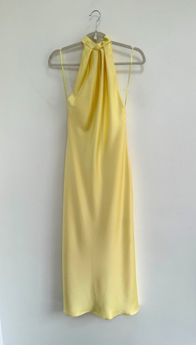 Zara midi dress yellow lemon - zara,