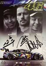 Valentino Rossi, Al Harthy, Martin Le Mans 2024 Hand Signed BMW Promo Card WRT