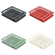 Large Plastic Dish Drainer Cutlery Plate Cup Washing Up Sink Rack with Drip Tray