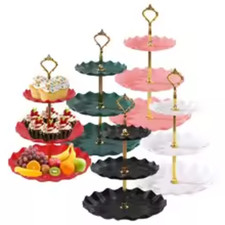 3 Tier Plastic Cake Stand Dessert Display Multi Layer Party Fruit Tray