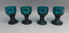 Set of Four Georgian Green Wine Roemer Glasses (Rummer) Raspberry Prunts
