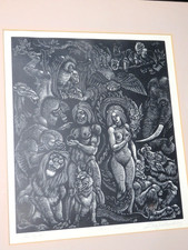 13.75" x 12" Modern AP Woodcut