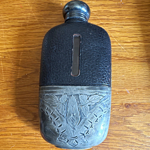Vintage hip flask for liquor - flask,