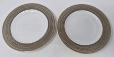 Pair of NEXT Linear Salad Plates - Brown Lines - 21cm