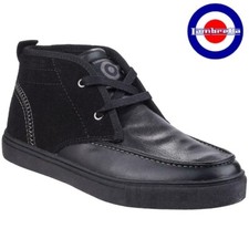 LAMBRETTA KIDS JUNIOR BOOTS BLACK LACE UP SMART ANKLE CHUKKA SCHOOL SHOES SIZE