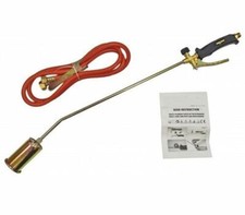 Long Arm Propane Butane Gas Torch Weed Burner Hose Regulator Roofers Plumber Kit