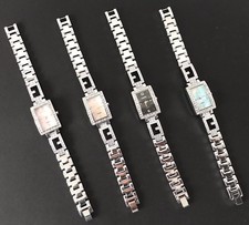 Omaki Ladies Alloy Bracelet Quartz Square Diamante Shell Dial Fancy Wristwatches