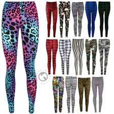 Womens Printed Leggings Ladies Stretchy Soft Elasticated Waist Viscose UK 8-26