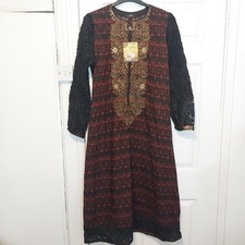 Almirah Eid Collection Asian Pakistani Indian Ladies Dress XL Black Red Gold