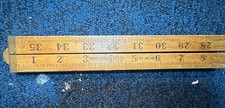 Vintage Two Axe Wooden Metre Measuring Ruler Tool Carpentry Woodworking Tool UK