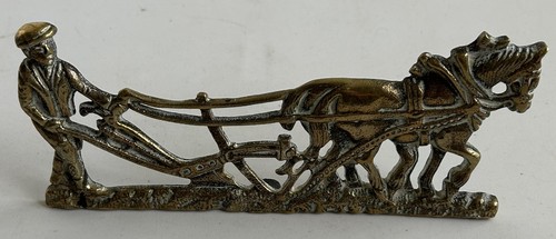 Vintage cast brass doorstop - cast,