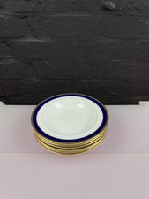 6 x Coalport Rutland Blue Rimmed Soup Bowls 20.5 cm Wide 2 Sets Available
