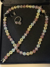 SET Sterling Garnet Amethyst