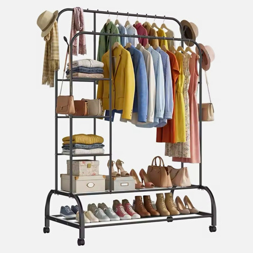 Black metal freestanding - black,