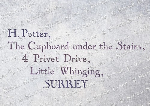 Harry potters address stencil - harry,