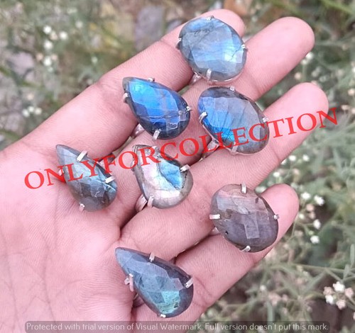 Faceted labradorite gemstone - labradorite,