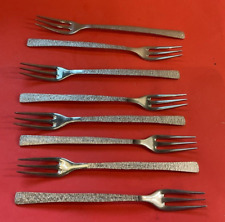 8 X Viners STUDIO Bark Set Dinner Table forks 20cm Sheffield Vintage Cutlery